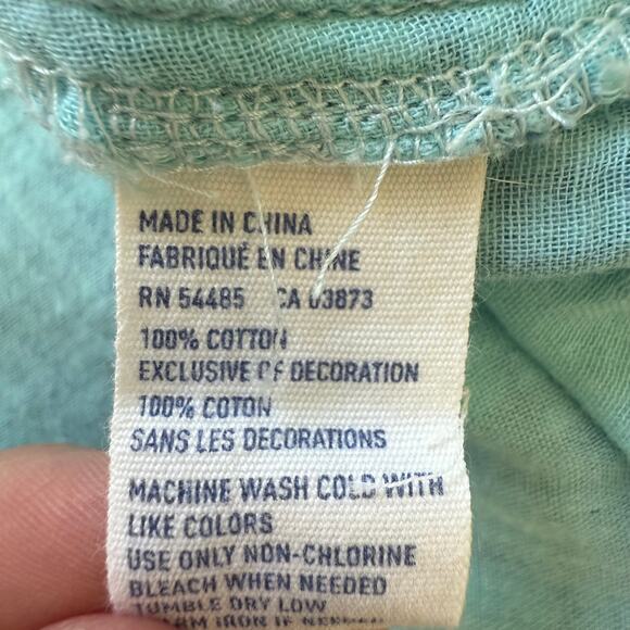 American Eagle Pearl Snap Plaid Shirt Navy Aqua Long Sleeve Size 2 Y2K Grunge - Picture 8 of 8